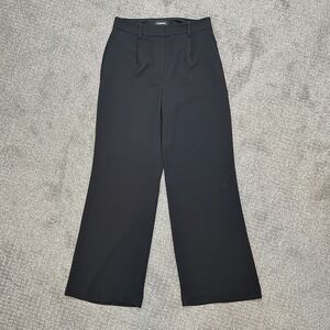 Express Wide Leg High Rise Pleated Dress Pants Womens 10R ~Trousers Career Black